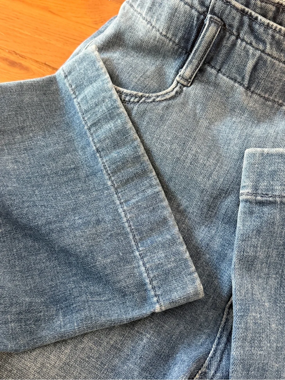 J Crew Re-Imagined Soft Flowy Elastic Waist Blue Jeans Trousers Size 28 Cotton